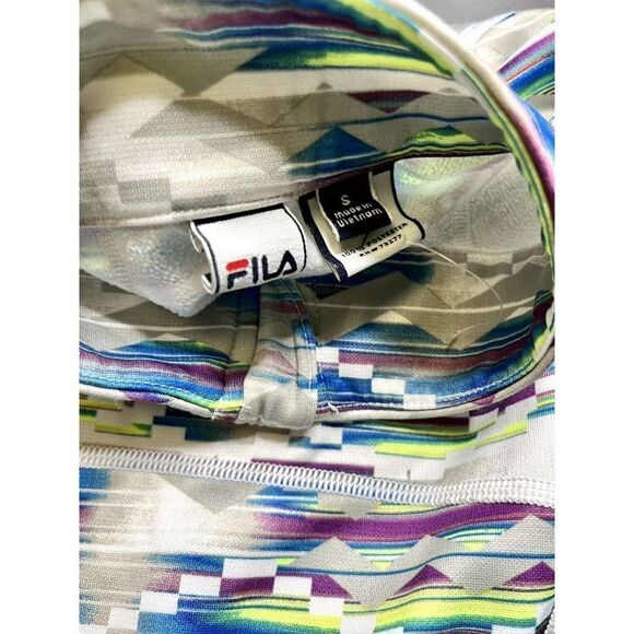 FILA SPORT 1/3 ZIP PULLOVER RUNNING JACKET Geometric Patterns SIZE S EUC - Picture 3 of 7